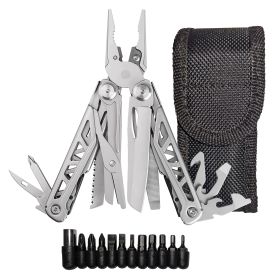 Heavy Duty Multitool | Military Grade Stainless Steel Frame;  Deep Profile Blade;  First Aid Scissors;  Sturdy Pliers;  Cutter;  18 Locking Tools