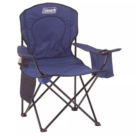 uad Camping Outdoor Portable Camp Chair with Built-In Cooler - Blue