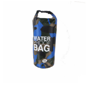 Camouflage waterproof bucket bag beach bag waterproof bucket bag outdoor drifting waterproof bag waterproof bag (Option: Dark blue-10L)