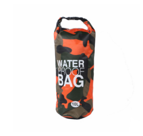 Camouflage waterproof bucket bag beach bag waterproof bucket bag outdoor drifting waterproof bag waterproof bag (Option: Orange-20L)