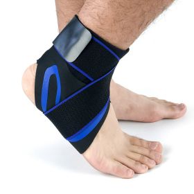 Ankle Support Brace Safety Running Basketball Sports Ankle Sleeves (Option: XL-1pc-Right blue)