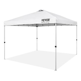 VEVOR Pop Up Canopy Tent, 10 x 10 ft, 250 D PU Silver Coated Tarp, with Portable Roller Bag and 4 Sandbags, Waterproof and Sun Shelter Gazebo for Outd (Default: Default)