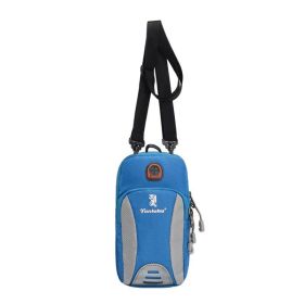 Mini Zipper Phone Arm Bag; Multi Functional Crossbody Bag; Casual Wrist Sports Bag For Outdoor (Color: Blue)