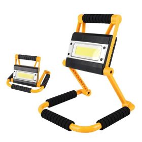 1Pack LED Working Light High Lumen Rechargeable Floodlight Portable Foldable Camping Light With 360¬∞ Rotation Stand (Color: Yellow)