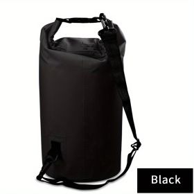Outdoor Waterproof Sport Dry Bag With Adjustable Shoulder Strap For Beach; Drifting; Mountaineering Outdoor Backpack Waterproof Hiking Bag 500D Nylon (Color: Black, size: 30L)