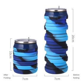 480ml Foldable Silicone Water Cup Creative Protable Travel Cycling Running Water Bottle Folding Outdoor Sports Kettle Drinkware (Capacity: 480ml, Color: 4)